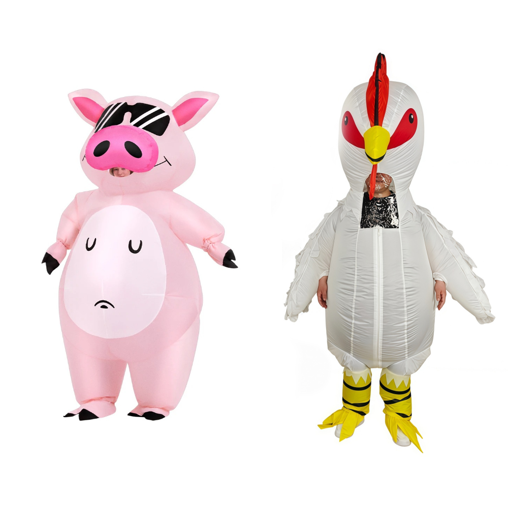 Costumes - Cartoon-Tier-Ferkel-Aufblasbares Kostüm Anime Rosa Anzug Karneval