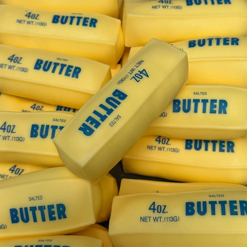 Novelty Gifts - Butter-Stick-Quetschball, Stressball, Fidget-Spielzeug, knirschendes Quetschspielzeug, runde