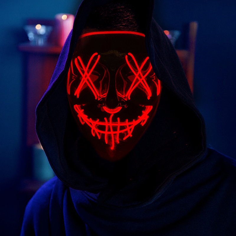 Led Purge Mask Halloween - Halloween Neon LED Purge Maske Masquerade
