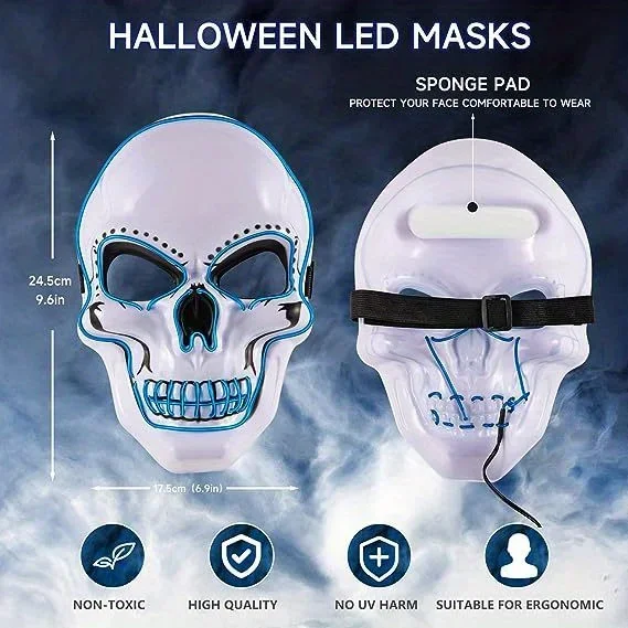 Halloween Horror Totenkopf-Mas – Led Purge Mask Halloween Bewertung und Preis